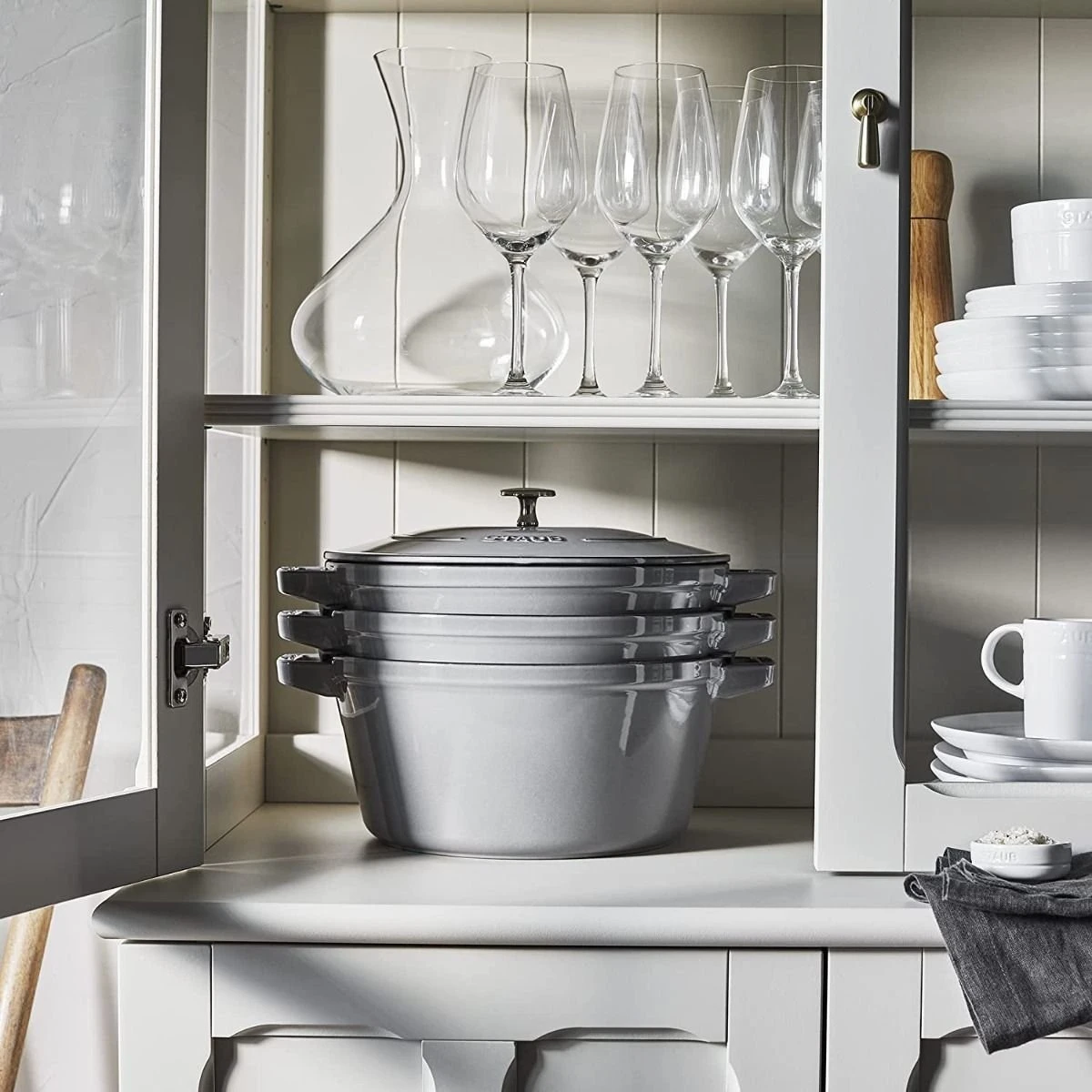 Staub Stackable Cocotte, Braiser, And Grill Pan With Lid | Graphite Grey 12 Staub Stackable Cocotte, Braiser, And Grill Pan With Lid | Graphite Grey - Image 12