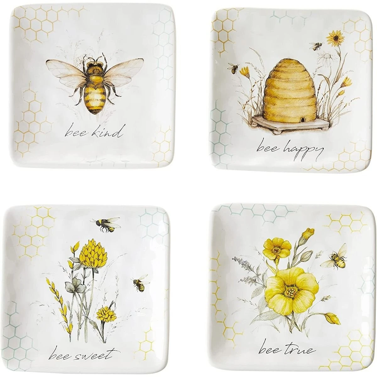 Certified International 6" Canape Plate (Set Of 4) | Bee Sweet 1 Certified International 6" Canape Plate (Set Of 4) | Bee Sweet