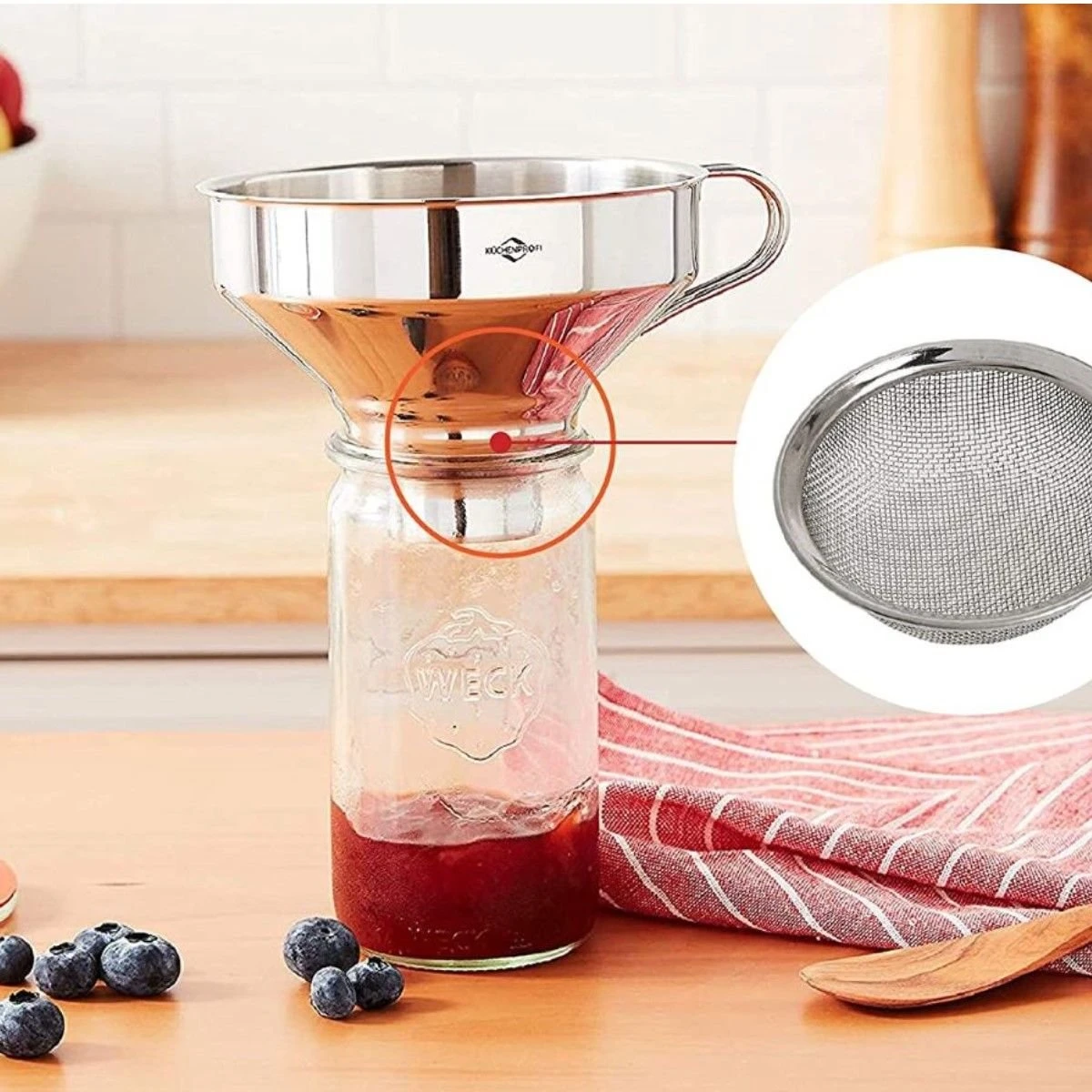 Frieling Funnel With Mesh Filter 5" Dia. X 3.5" 4 Frieling Funnel With Mesh Filter 5" Dia. X 3.5" - Image 4