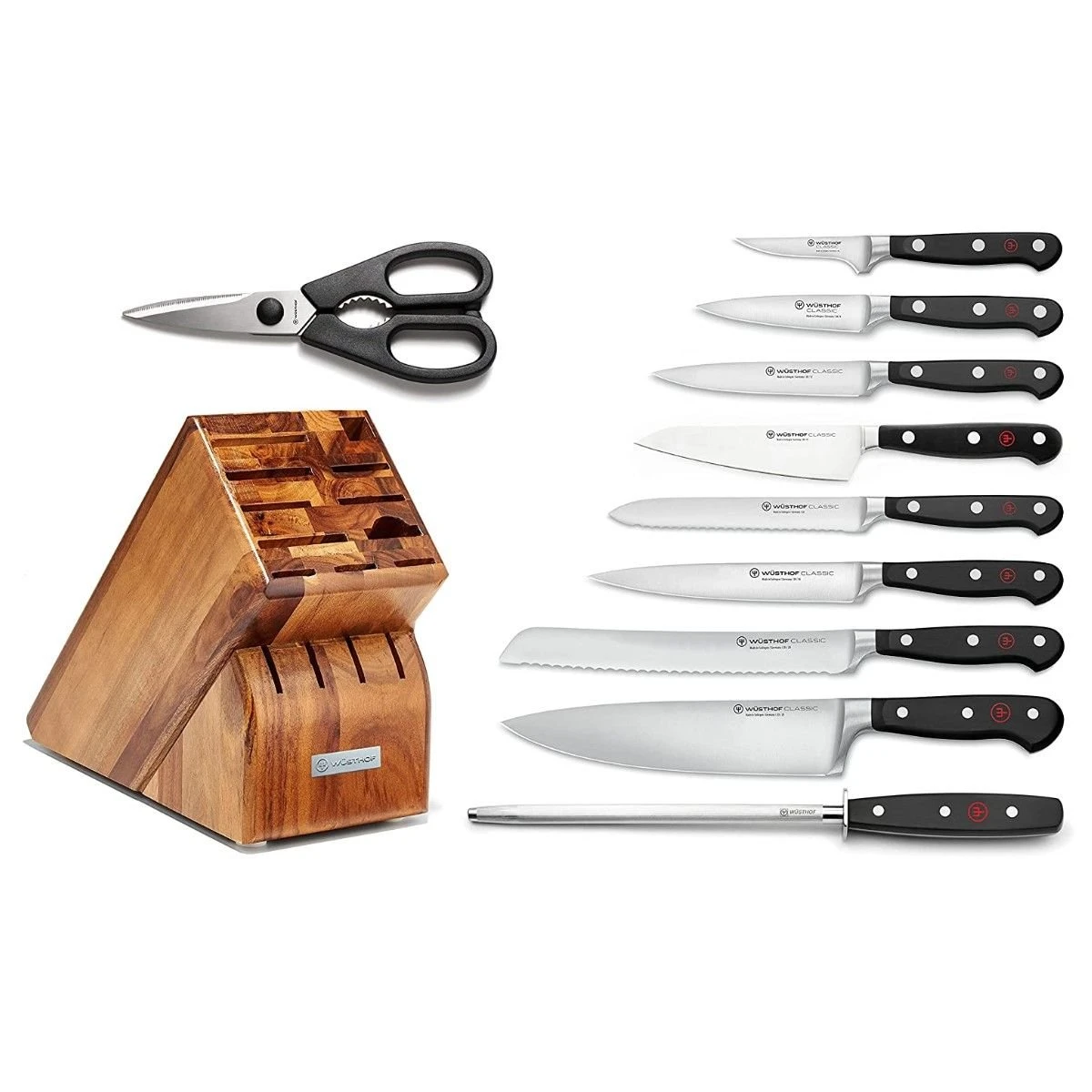 Wusthof Classic 11-Piece Knife Block Set | Acacia 2 Wusthof Classic 11-Piece Knife Block Set | Acacia - Image 2