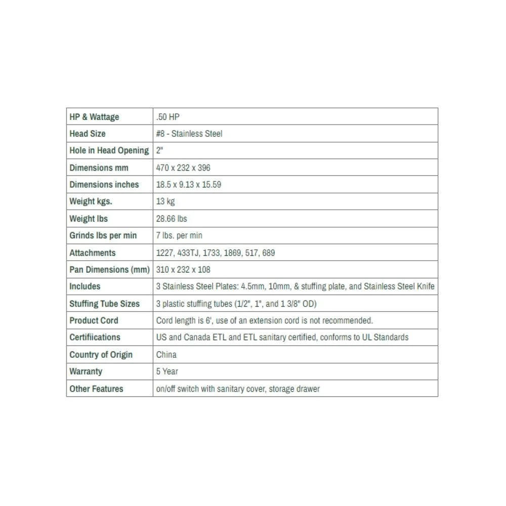 LEM Big Bite Meat Grinder #8 + Poly Gloves 6 LEM Big Bite Meat Grinder #8 + Poly Gloves - Image 6