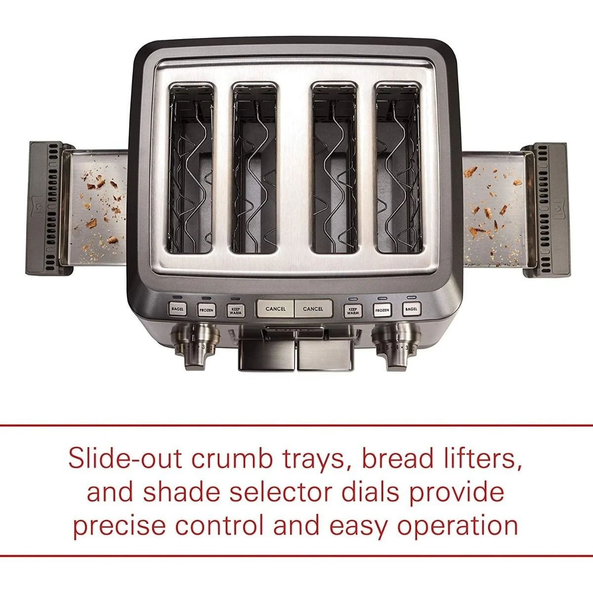 Wolf Gourmet 4-Slice Toaster | Silver Knobs 4 Wolf Gourmet 4-Slice Toaster | Silver Knobs - Image 4