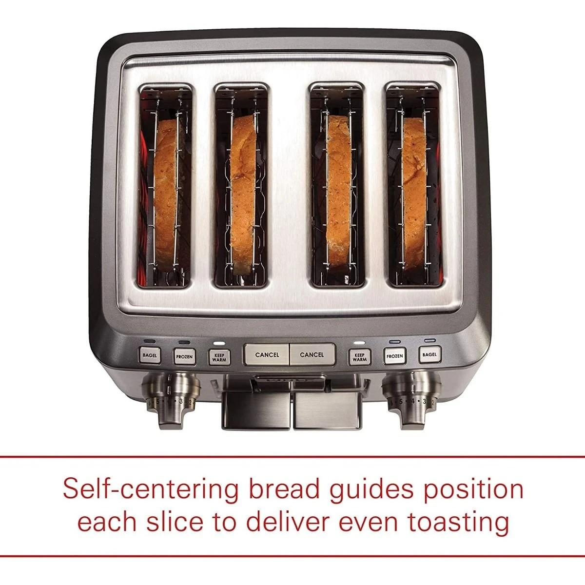 Wolf Gourmet 4-Slice Toaster | Silver Knobs 2 Wolf Gourmet 4-Slice Toaster | Silver Knobs - Image 2