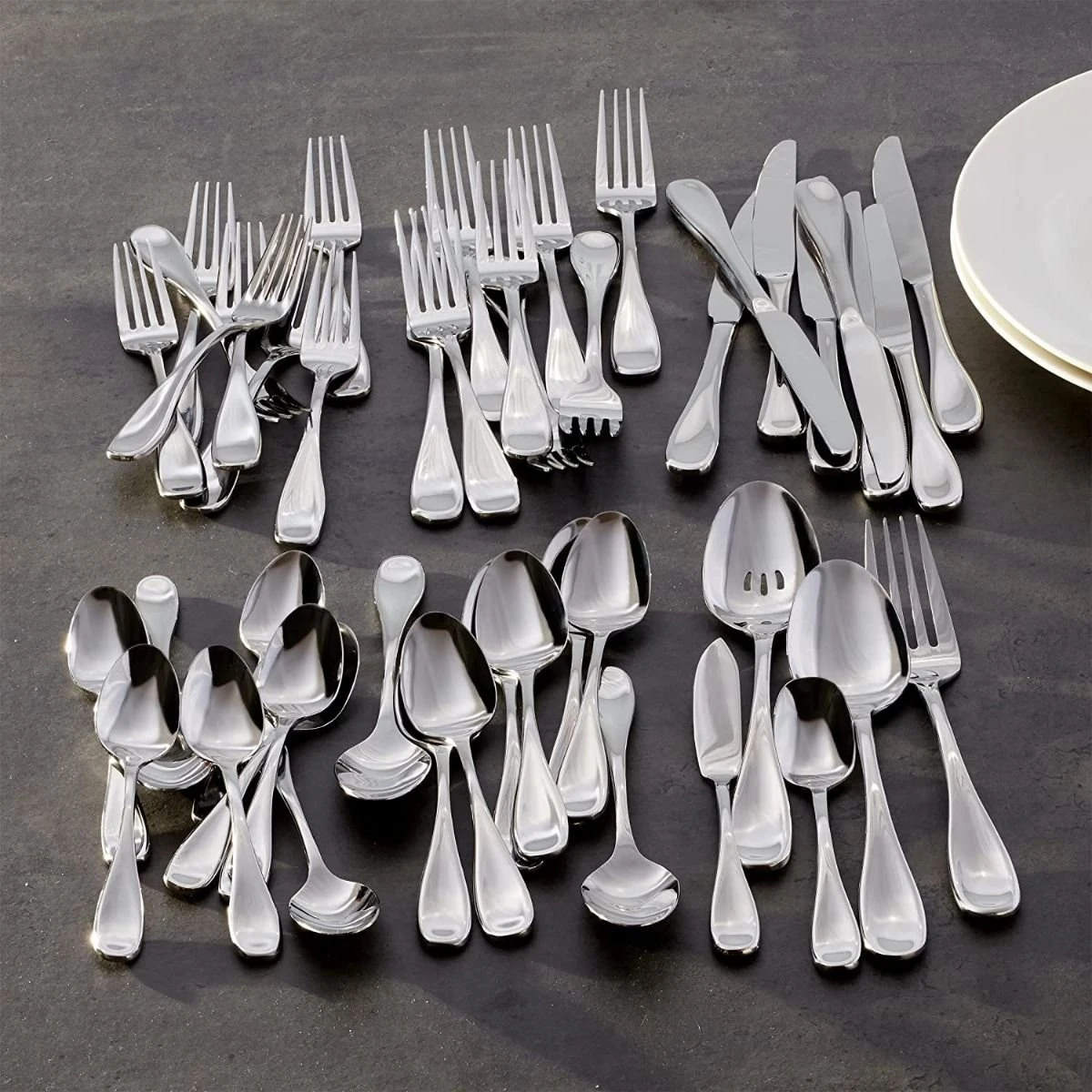 Oneida Brushed Satin 18/0 Stainless Steel 45-Piece Flatware Set | Voss 6 Oneida Brushed Satin 18/0 Stainless Steel 45-Piece Flatware Set | Voss - Image 6