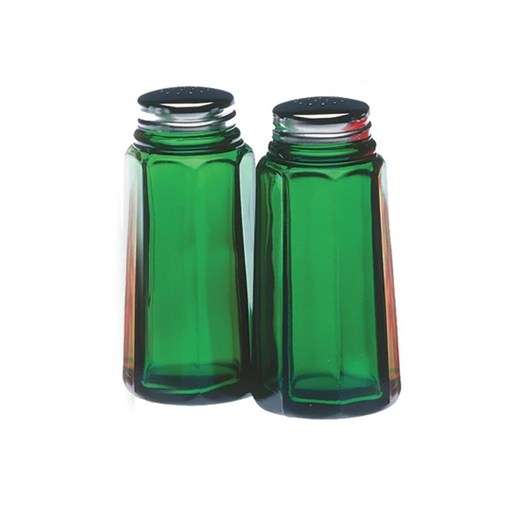 Mosser Glass Panel Salt And Pepper Shakers | Hunter Green 1 Mosser Glass Panel Salt And Pepper Shakers | Hunter Green