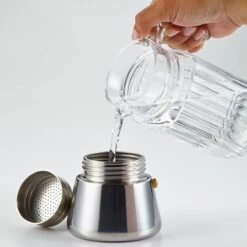 BonJour 9oz Stovetop Espresso Maker | Stainless Steel -Kitchen Tools Shop 9oz1