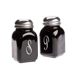 Mosser Glass Monogram Salt & Pepper Set | Black