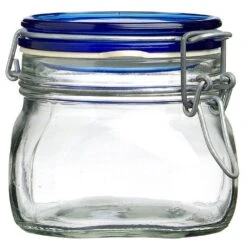 Bormioli Rocco 0.5L Swing Top Fido Canning Jar | Blue Lid