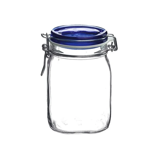 Bormioli Rocco 1L Swing Top Fido Canning Jar | Blue Lid 1 Bormioli Rocco 1L Swing Top Fido Canning Jar | Blue Lid