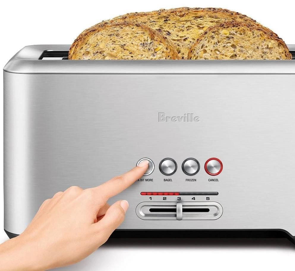 Breville The A Bit More 4-Slice Toaster | Brushed Stainless Steel 1 Breville The A Bit More 4-Slice Toaster | Brushed Stainless Steel