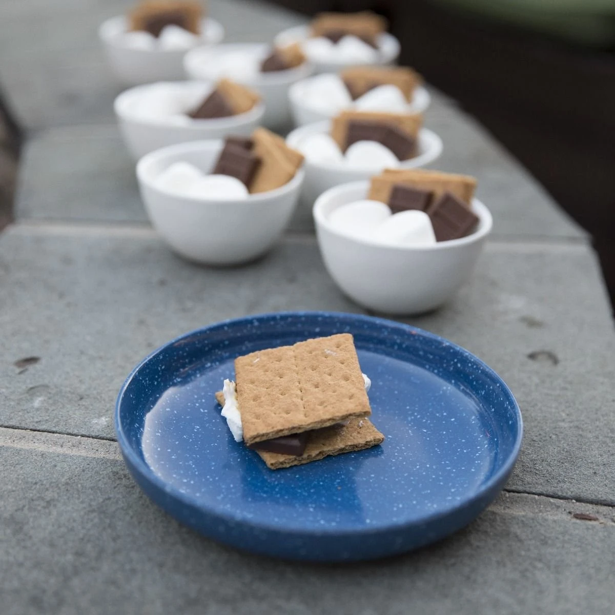 Fortessa Camp Melamine Coupe 7" Round Plate | Blue 2 Fortessa Camp Melamine Coupe 7" Round Plate | Blue - Image 2