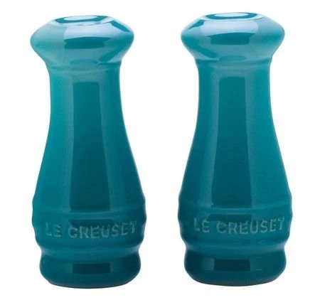 Le Creuset 2-Piece Salt & Pepper Shakers | Caribbean Blue 1 Le Creuset 2-Piece Salt & Pepper Shakers | Caribbean Blue