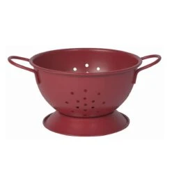 Now Designs By Danica Small Stainless Steel Colander | Matte Carmine