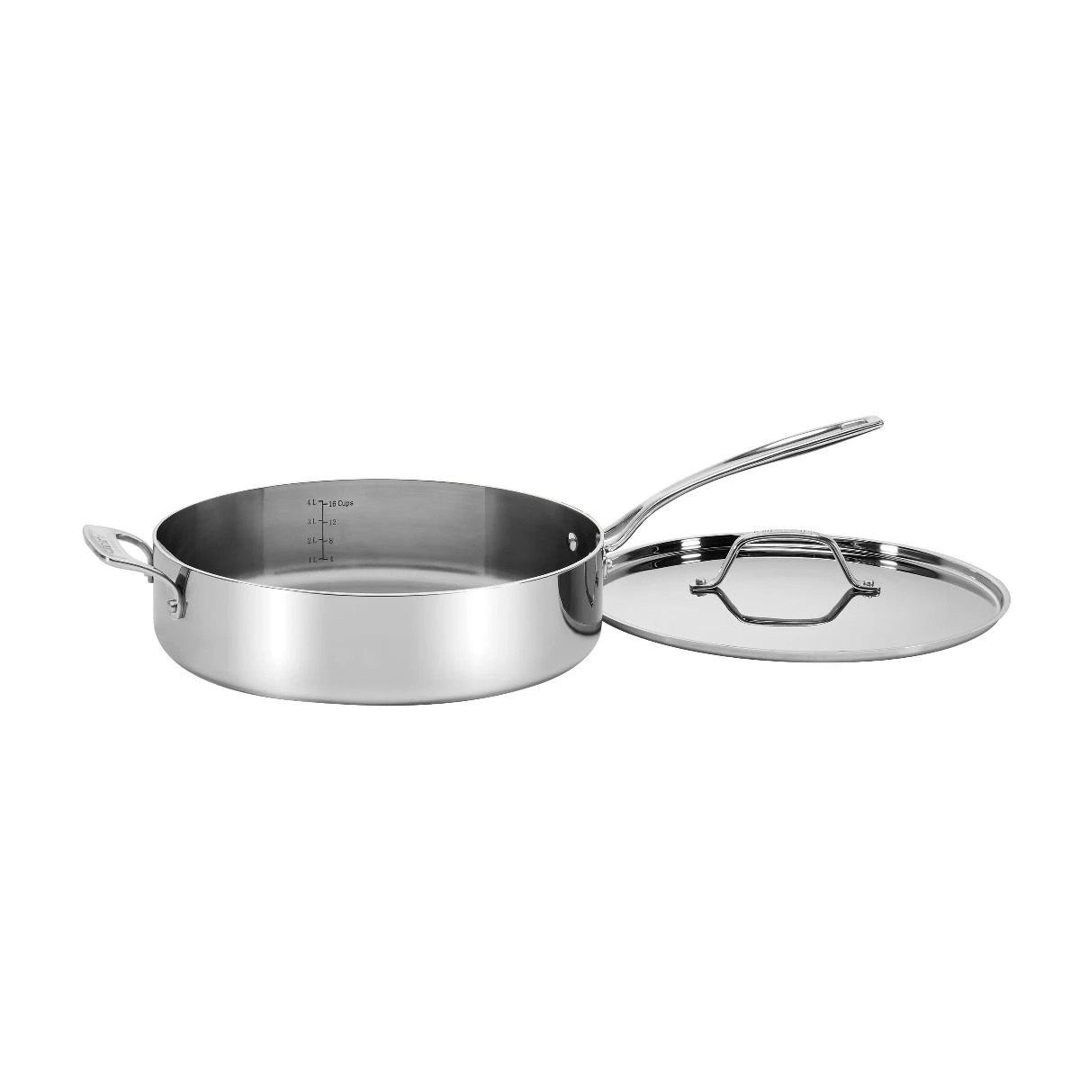 Cuisinart Custom-Clad 5-Ply Stainless Steel Saute Pan With Helper Handle & Lid | 5.5 Qt. 1 Cuisinart Custom-Clad 5-Ply Stainless Steel Saute Pan With Helper Handle & Lid | 5.5 Qt.