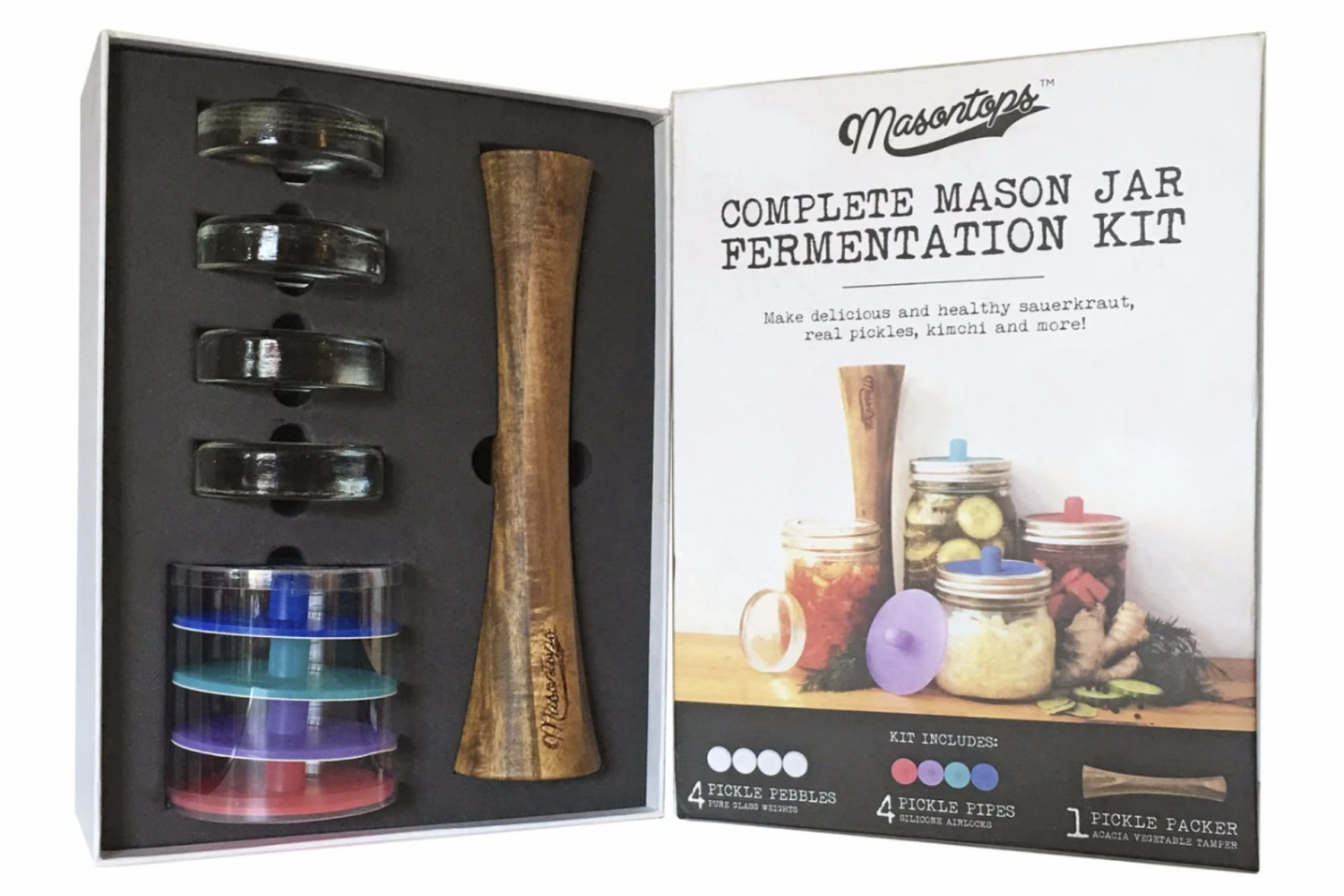 Masontops 9pc Wide Mouth Fermentation Kit 1 Masontops 9pc Wide Mouth Fermentation Kit