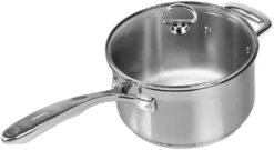 Chantal 21 Steel Induction Saucepan W/ Glass Lid - 3.5 Quart