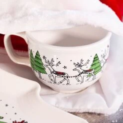 Fiesta® 18oz Jumbo Mugs (Set Of 4) | Christmas Whimsy (White) 7 Fiesta® 18oz Jumbo Mugs (Set Of 4) | Christmas Whimsy (White) -Kitchen Tools Shop christmas whimsy 2 584 2