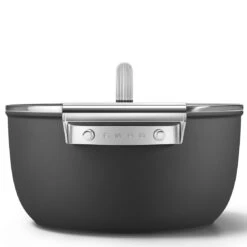 SMEG 5 Qt. Nonstick Casserole Dish With Lid | Black -Kitchen Tools Shop ckfc2411blm 5