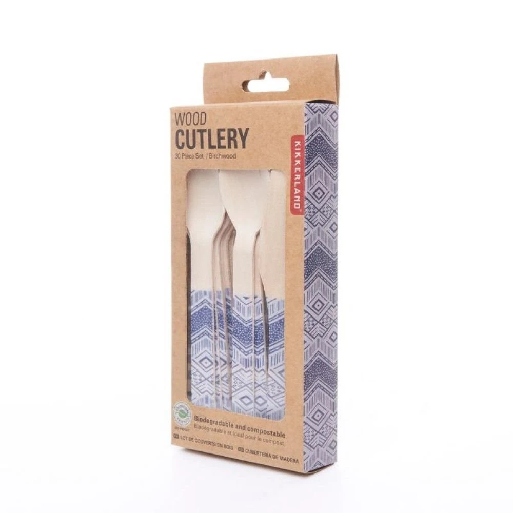 Kikkerland Wood Cutlery Set | Tribal 3 Kikkerland Wood Cutlery Set | Tribal - Image 3