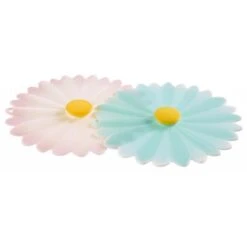 Charles Viancin Silicone Drink Covers | Daisy (Set Of 2 - Aqua & White)