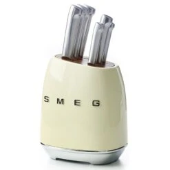 SMEG 7-Piece Knife Block Set | Cream