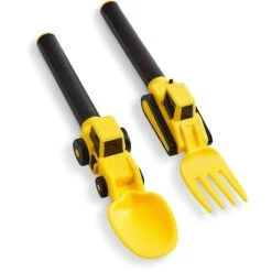 Dinneractive Construction Utensil Set Of 2 Yellow