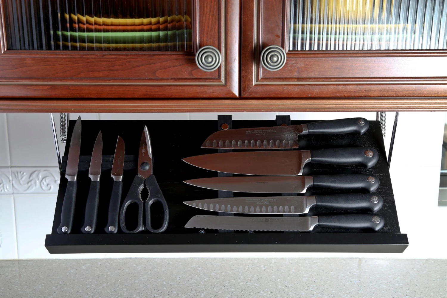 Drop Block Under Cabinet Knife Storage Rack - Large, Black 2 Drop Block Under Cabinet Knife Storage Rack - Large, Black - Image 2