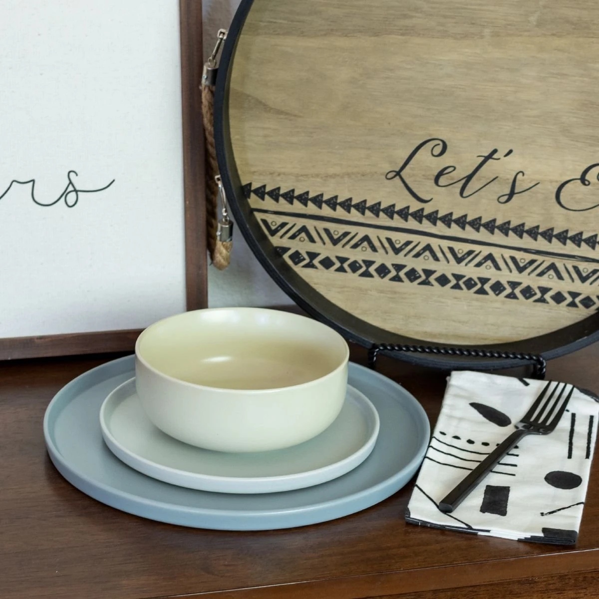 Everything Kitchens Modern Flat 8" Lunch Plates (Set Of 4) | Stone Gray 3 Everything Kitchens Modern Flat 8" Lunch Plates (Set Of 4) | Stone Gray - Image 3