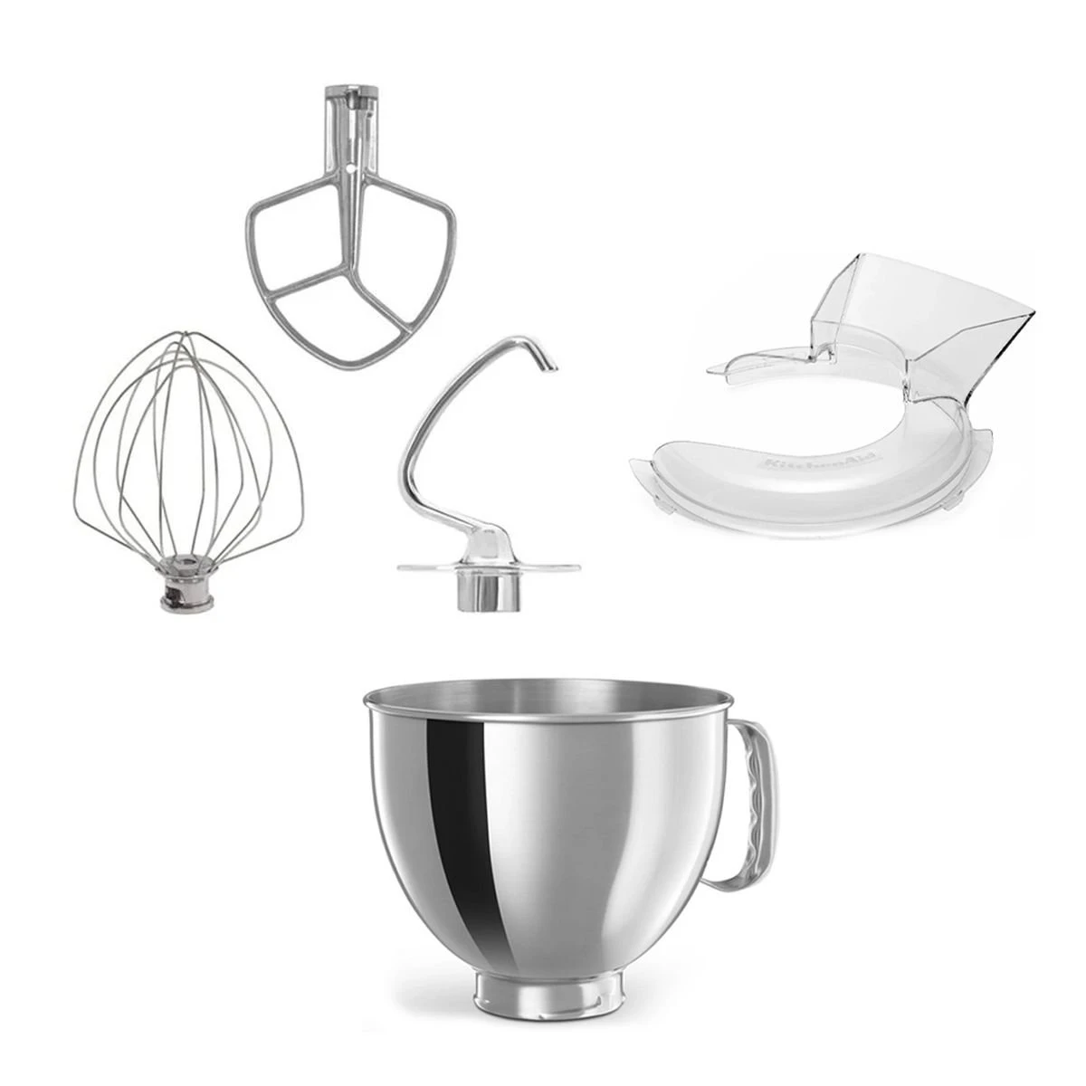 KitchenAid 5-Quart Stainless Steel Bowl + Stand Mixer Stainless Steel Accessory Pack + Pouring Shield | Fits 5-Quart KitchenAid Tilt-Head Stand Mixers 2 KitchenAid 5-Quart Stainless Steel Bowl + Stand Mixer Stainless Steel Accessory Pack + Pouring Shield | Fits 5-Quart KitchenAid Tilt-Head Stand Mixers - Image 2