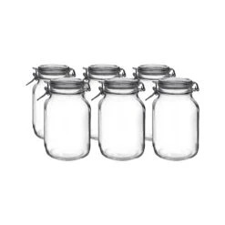 Bormioli Rocco 2L Swing Top Fido Glass Jars | 6-pack