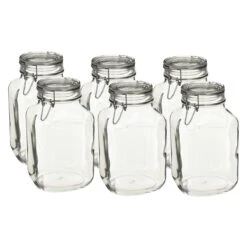 Bormioli Rocco 3L Swing Top Glass Fido Glass Jars | 6-pack