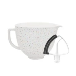 KitchenAid 5-Quart Confetti Sprinkle Ceramic Bowl + Flex Edge Beater | Fits 4.5-Quart & 5-Quart KitchenAid Tilt-Head Stand Mixers