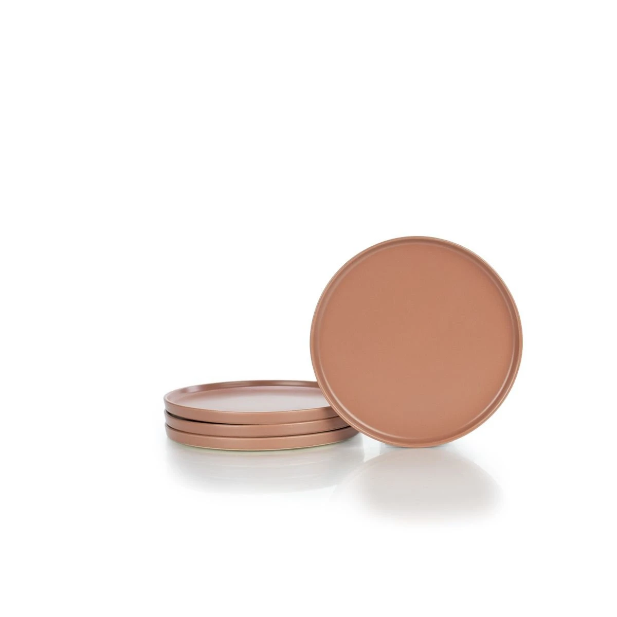 Everything Kitchens Modern Flat 24-Piece Dinnerware Set | Beige, Terracotta, Brown 4 Everything Kitchens Modern Flat 24-Piece Dinnerware Set | Beige, Terracotta, Brown - Image 4