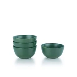 Everything Kitchens Modern Colorful Neutrals - Rippled 12-Piece Dinnerware Set - Matte | Ivory, Green, Mocha -Kitchen Tools Shop ekx tbl gr 2 4