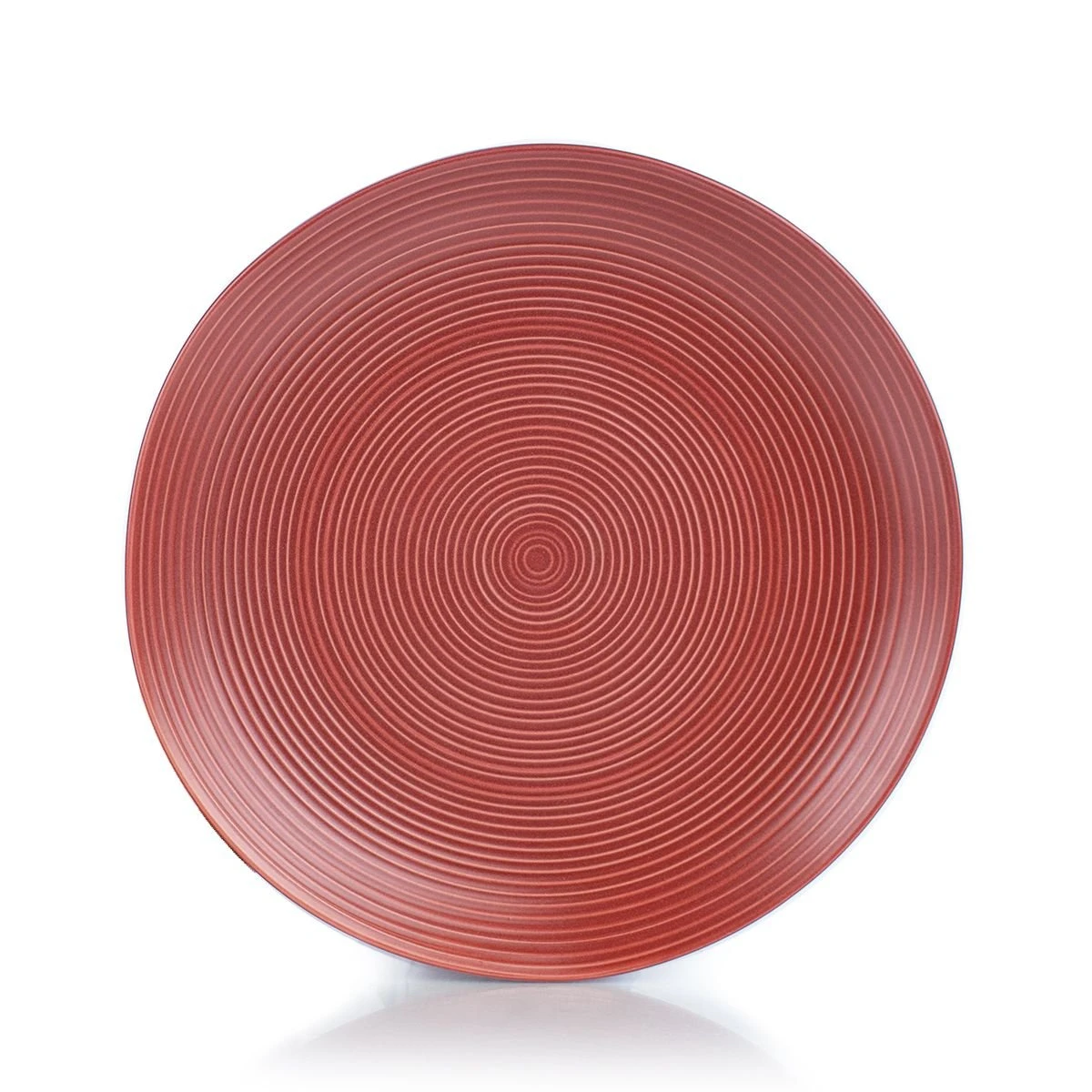 Everything Kitchens Modern Colorful Neutrals - Rippled 16-Piece Dinnerware Set - Matte | Red 4 Everything Kitchens Modern Colorful Neutrals - Rippled 16-Piece Dinnerware Set - Matte | Red - Image 4