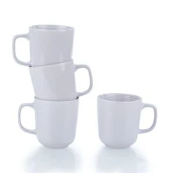 Everything Kitchens Modern Colorful Neutrals - Rippled 12oz Mugs (Set Of 4) - Glazed | Dusty Purple