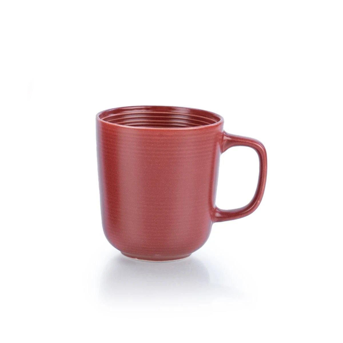 Everything Kitchens Modern Colorful Neutrals - Rippled 12oz Mugs (Set Of 4) - Matte | Red 2 Everything Kitchens Modern Colorful Neutrals - Rippled 12oz Mugs (Set Of 4) - Matte | Red - Image 2