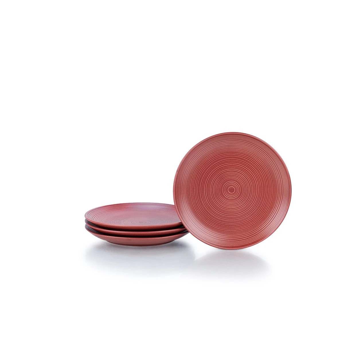 Everything Kitchens Modern Colorful Neutrals - Rippled 16-Piece Dinnerware Set - Matte | Red 5 Everything Kitchens Modern Colorful Neutrals - Rippled 16-Piece Dinnerware Set - Matte | Red - Image 5