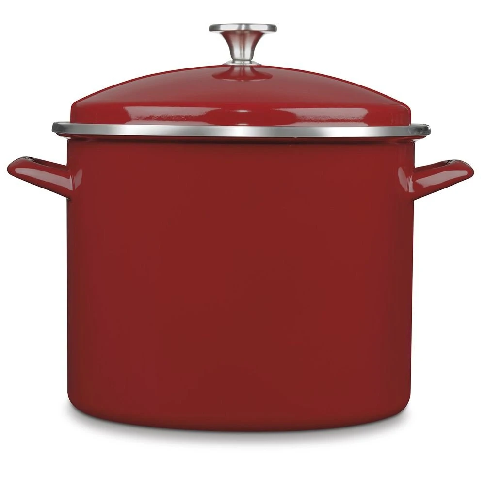 Cuisinart Chef's Classic 12-Quart Enamel On Steel Stockpot With Cover | Red 1 Cuisinart Chef's Classic 12-Quart Enamel On Steel Stockpot With Cover | Red