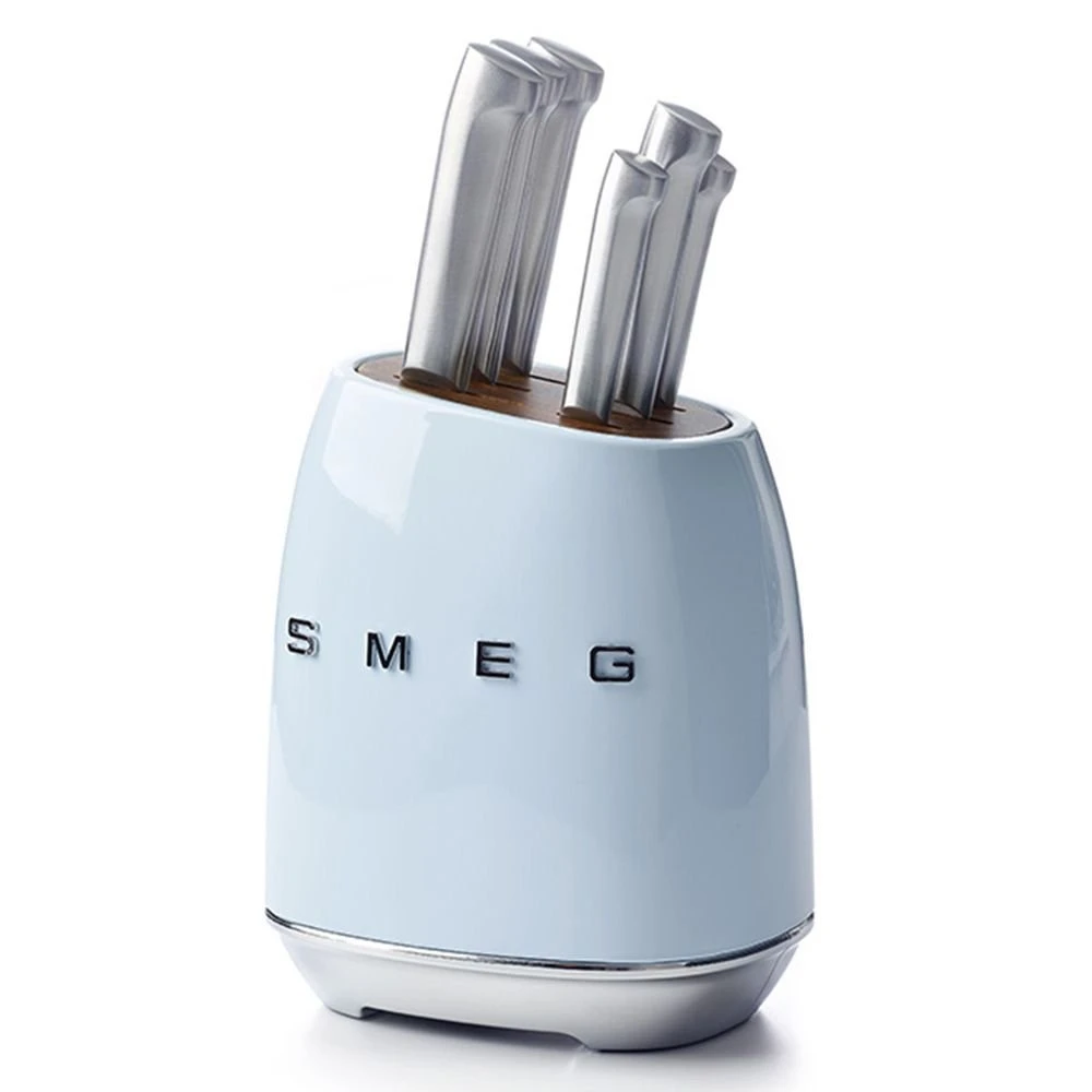 SMEG 7-Piece Knife Block Set | Pastel Blue 1 SMEG 7-Piece Knife Block Set | Pastel Blue