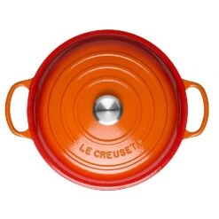 Le Creuset 2.25 Qt. Signature Enameled Cast Iron Braiser With Stainless Steel Knob | Flame Orange 9 Le Creuset 2.25 Qt. Signature Enameled Cast Iron Braiser With Stainless Steel Knob | Flame Orange -Kitchen Tools Shop flame main 3