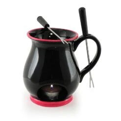 Swissmar Indulge 4-Piece Chocolate Fondue Set | Black