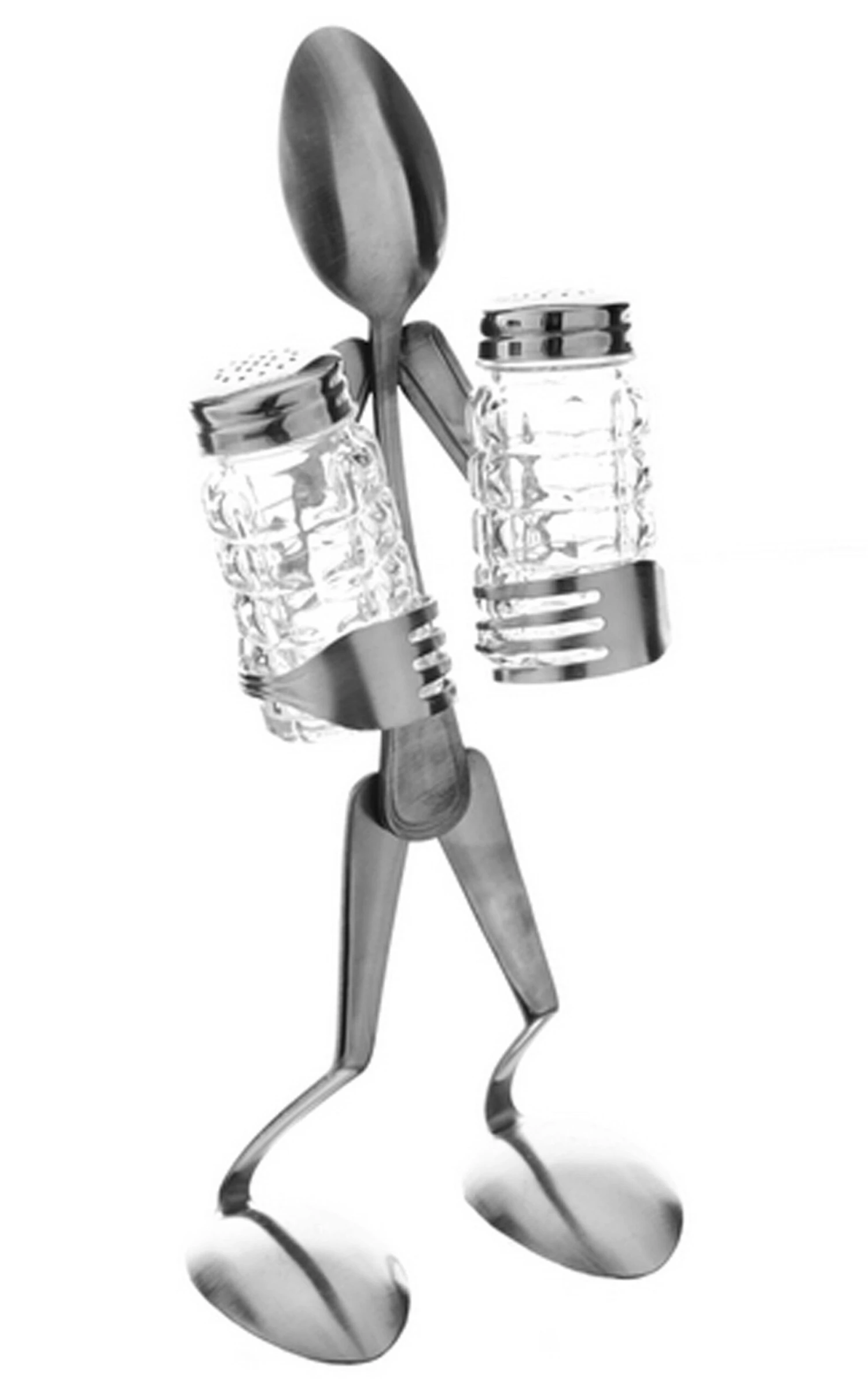 Forked Up Art Salt & Pepper Holder - Spoon Art Figurine 3 Forked Up Art Salt & Pepper Holder - Spoon Art Figurine - Image 3
