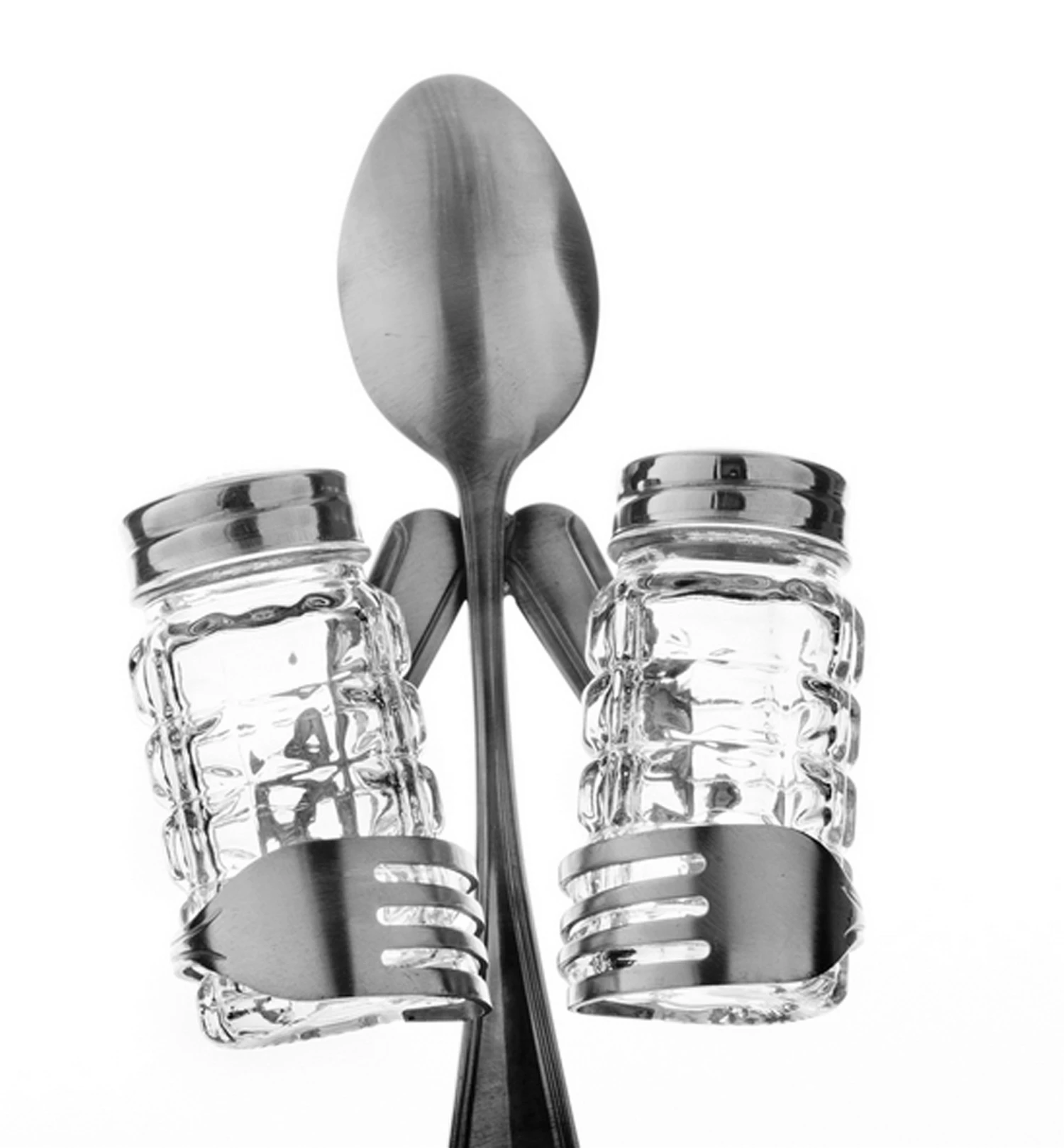 Forked Up Art Salt & Pepper Holder - Spoon Art Figurine 2 Forked Up Art Salt & Pepper Holder - Spoon Art Figurine - Image 2