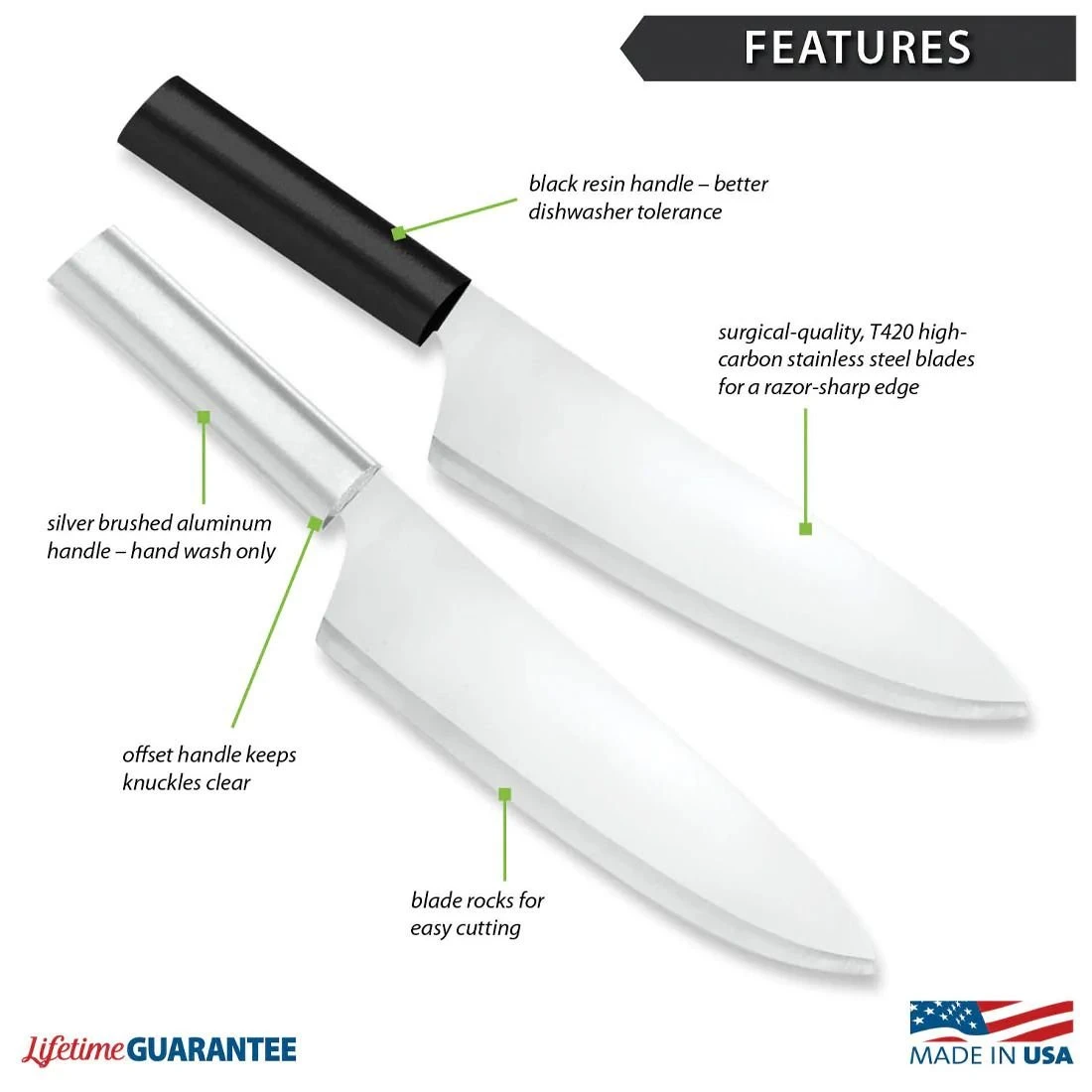 Rada Cutlery French Chef's Knife | Silver 2 Rada Cutlery French Chef's Knife | Silver - Image 2