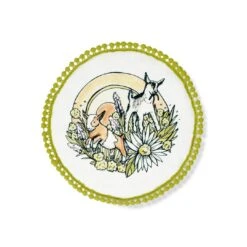 Everything Kitchens Barnyard Baby Animals 9" Round Pot Holder | "Caprine Caper Goats" - Kid