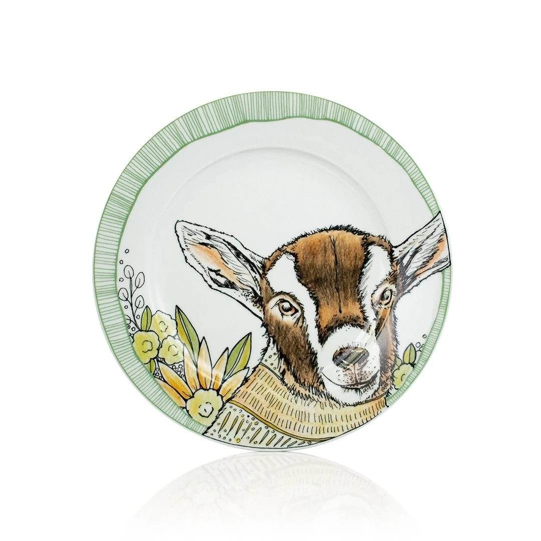 Everything Kitchens Barnyard Baby Animals 16-Piece Dinnerware Set With Glasses | "Caprine Caper Goats" - Kid 2 Everything Kitchens Barnyard Baby Animals 16-Piece Dinnerware Set With Glasses | "Caprine Caper Goats" - Kid - Image 2