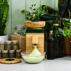 NutriMill Harvest Grain Mill | Forest Green + Cutting Board & Canister Bundle -Kitchen Tools Shop greenharv7