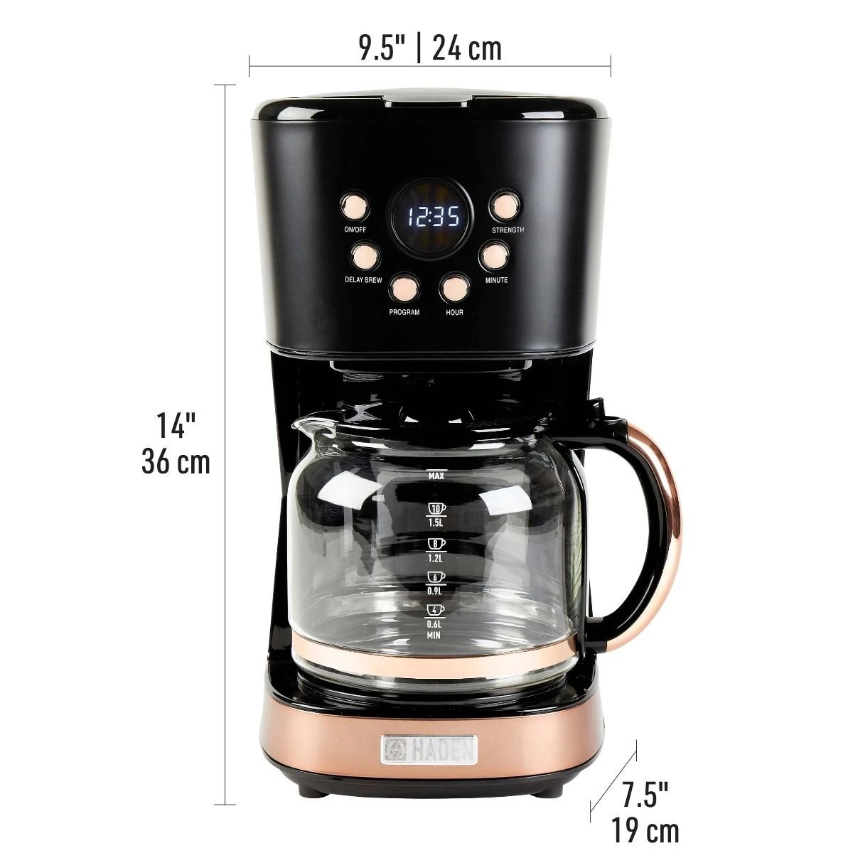 Haden 12-Cup Coffee Maker | Black And Copper 11 Haden 12-Cup Coffee Maker | Black And Copper - Image 11