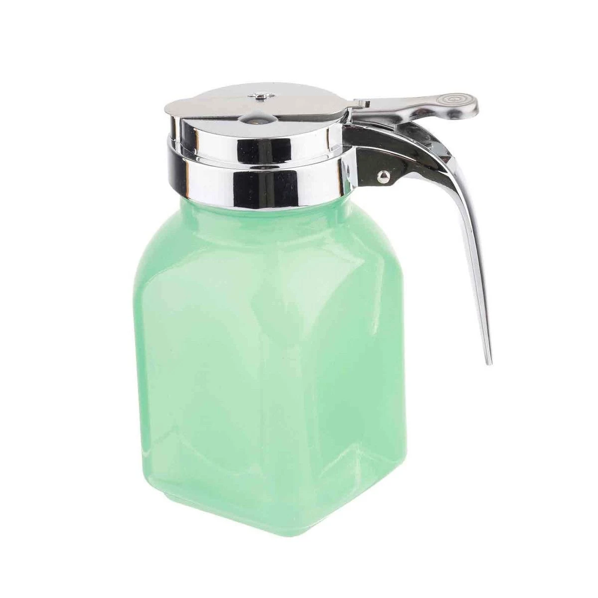 TableCraft Jadeite Glass Collection Syrup Dispenser | 6oz 1 TableCraft Jadeite Glass Collection Syrup Dispenser | 6oz